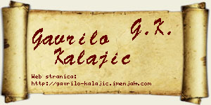 Gavrilo Kalajić vizit kartica